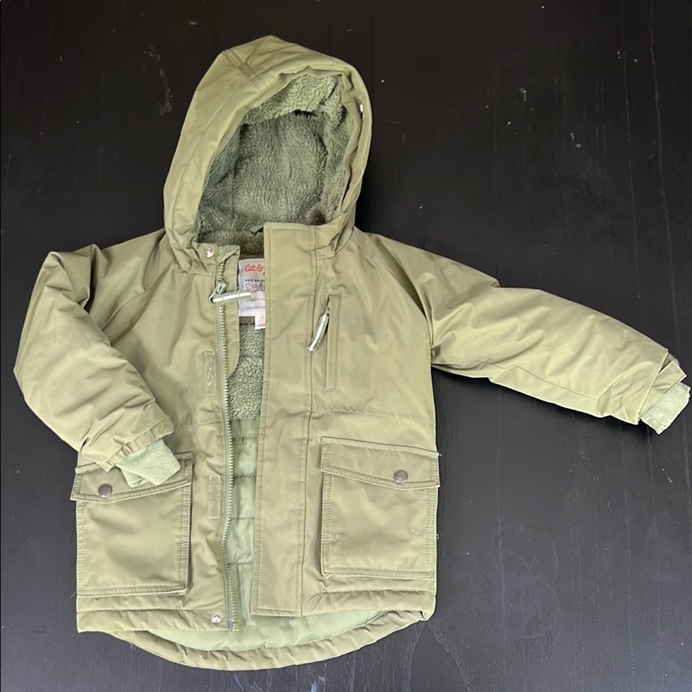 Cat and Jack Olive Green Parka Coat